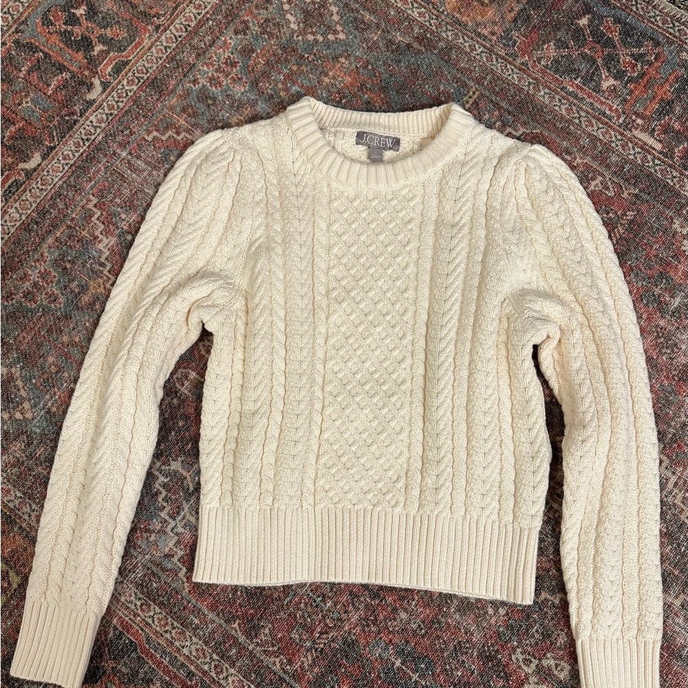 J. Crew Cream Cable Knit Sweater